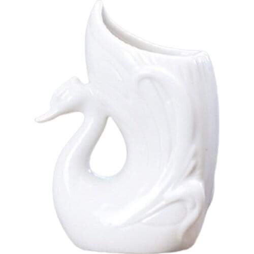 Creative Planter Decorative Ceramics Goose Swan Shaped Flower Pot Hydroponic Plants Pot Pen Holder For Desk Jarras Decoraçao