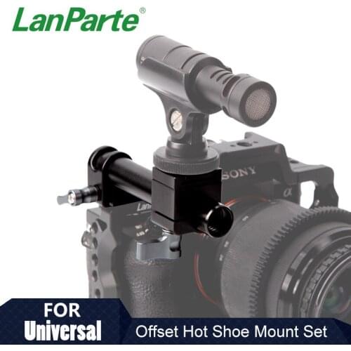 Lanparte Offset Cold / Hot Shoe Mount Set with Offset 15mm Rod Clamp for DSLR Camera Accessories