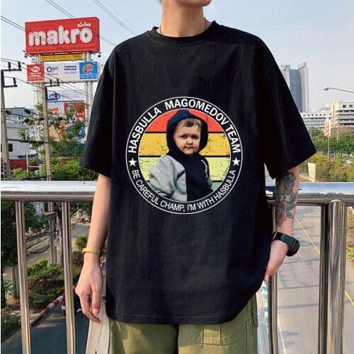 Hot Sale Comfortable Tops Hasbulla Fighting Print Funny Style T-shirts Graphic Classic Summer Oversize Unisex Couple Trip Tshirt