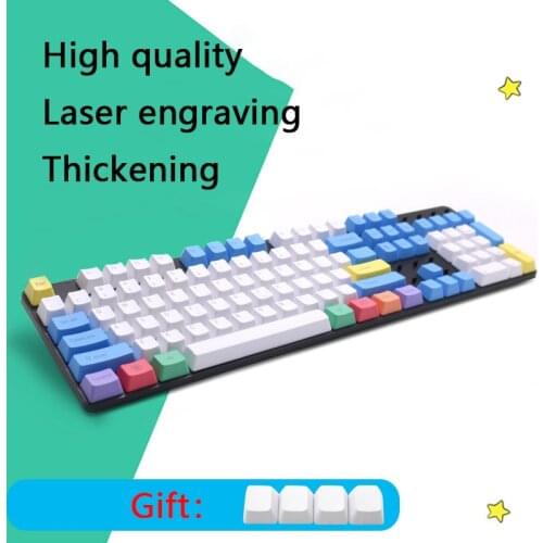 PBT Mechanical Keyboard Keycap 87/104/108 Key Chalk Set Color Personality Keycap For Cherry MX Switches Keyset Give Four Keycaps