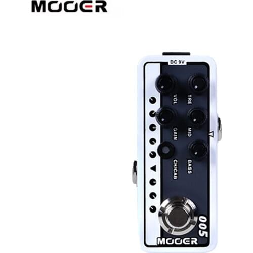 MOOER 005 BROWN SOUND Dual Channel Preamp Guitar Pedal 3 Band EQ 2 Modes True Bypass Modern Day 80s Digital Preamplifier Effect