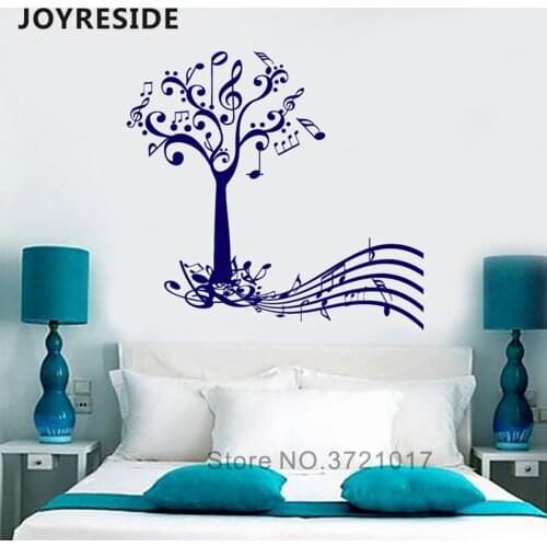 Music Notes Art Wall Decals Tree Design Trees Pattern Wall Sticker Home Warm Kids Bedroom Wall Stickers HOuse Livingroom M348