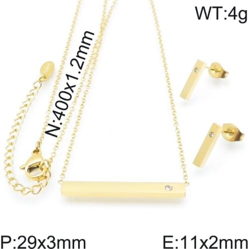 3 Colors Fashion Simple Style Stainless Steel Jewelry Pendant Earrings Sets For Women Free Shipping SBJZGXBA