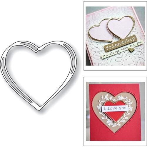 2020 New Valentines Day Heart Frame Edge Layered Metal Cutting Dies For DIY Scrapbooking Greeting Card Paper Making no stamps