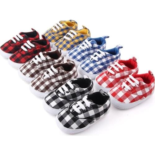 0-18M Newborn Baby Shoes Fashion Plaid Cotton Soft Sole Baby Girl Shoes Toddler Infant Shoes Baby Casual Crib Shoes For Boy F98