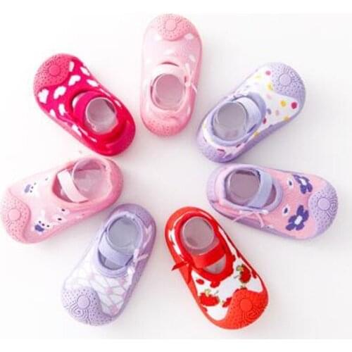 Wholesale Girls Baby Toddler Shoes Socks Non-slip Baby Socks Newborn Children Socks Cotton Baby Anti Slip Floor Socks