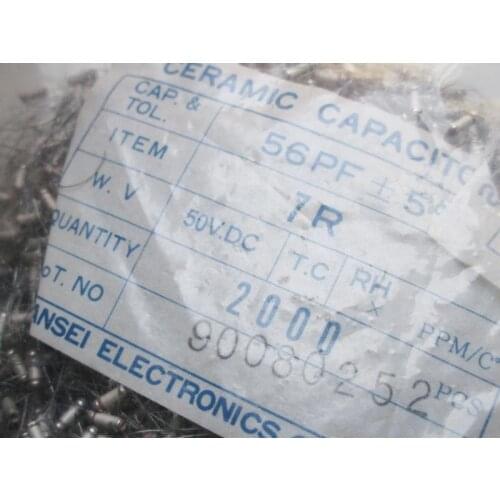 Original new 100% special porcelain tube capacitor UJ-CC165-56PF 51PF 50V (Inductor)