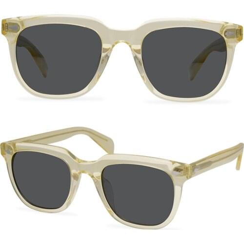 Personalized Fashion Full Frame Acetate Sunglasses Polarized Rivet Neutral Green Sunglasses