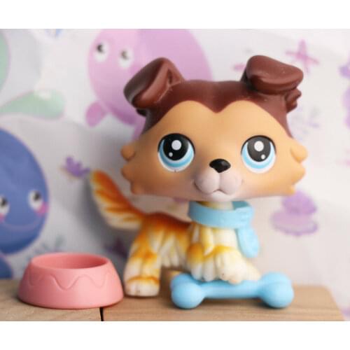 Pet Shop Collie Dog #58 Collectable With 3pcs Littlest Accessories Lot Rare