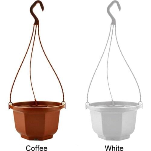 Plastic Planter Octagonal Hanging Basket Flowerpot Garden Plant Flowerpot Indoor And Outdoor Hanging Flowerpot With Hook