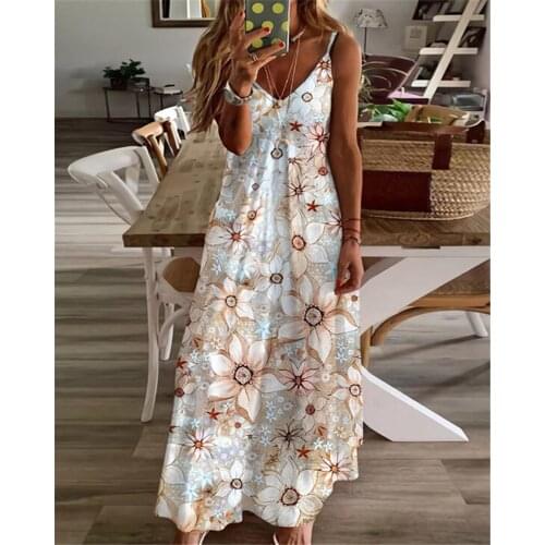 Maternity Dress Plus Size Maternity Dress Womens Long Dress Summer Casual Bohemian Print Long Dress Sleeveless V-neck Maternity