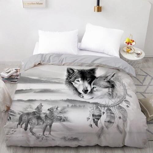 3D HD Digital Printing Custom Duvet Cover,Comforter/Quilt/Blanket case Queen King Bedding 240x220 ,Bedclothes Animal Gray wolf