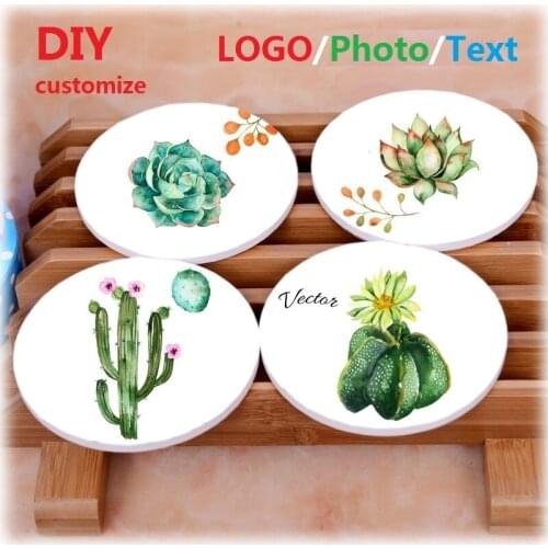 6PCS/set Ceramic Coasters DIY UV print image coaster for cup mug with photo customize pad