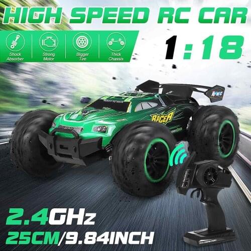 RC Car Monster Truck 1:18 2.4G 40+km/h Off Road Pickup High Speed Car Big Foot Vehicle Electronic Hobby Toys for Children Kids