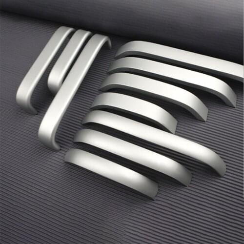 Handle Hardware Cabinet Drawer Cupboard Door Handles Brushed Silver Aluminum Alloy Solid Kitchen Door Handles Modern Furniture