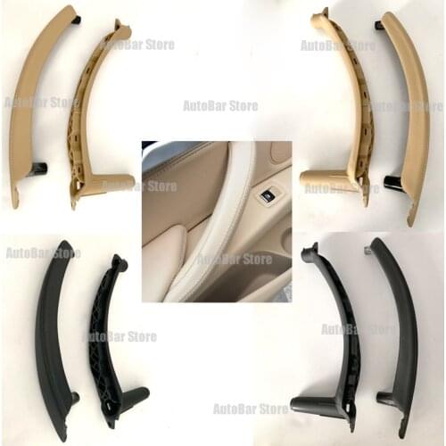For BMW E70 E71 X5 X6 Beige Black Car left Right Interior Door Armrest Handle Inner Panel Pull Trim Cover Leder