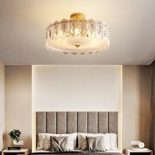 Modern Minimalist LED Chandelier Light For Living Dining Room Bedroom Foyer Hall Wardrobe Indoor Warm Home Lamp Crystal Glass