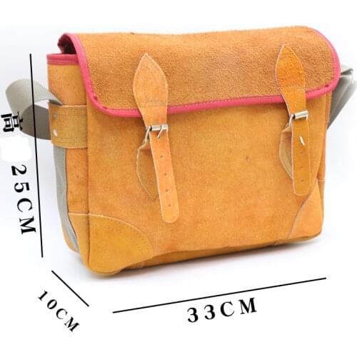 Cow Leather Tool Bag Adjustable Buckle and Shoulder Strap Large Capacity Tool Pouch Bag Tool Bag Oganizer Carrying Pouch Tools