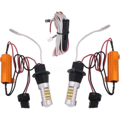20Sets 12V Dual Color LED Car Turning Light 1156 BA15S BAU15S 7440 T20 42 SMD Auto Signal Lamp Daytime Running Light DRL