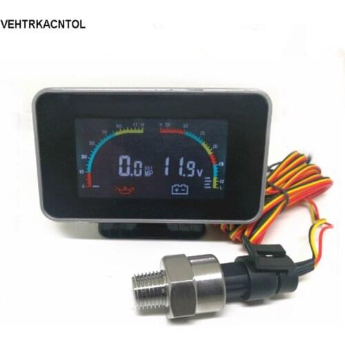VEHTRKACNTOL 12v/24v Forklift Truck Car Oil Pressure Gauge Engine Oil Pressure Meter Monitor + Voltmeter Voltage Gauge