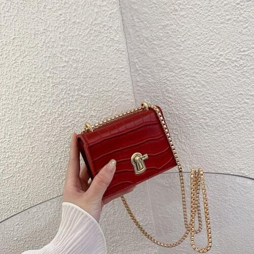 Elegant Women Pure Mini Shoulder Bags Light Wild Simple Female Daily Messenger Bag Lady PU Leather Chain Crossbody Bag