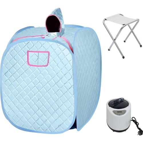 1000W 2.5L Steam Sauna Spa Room Home Beneficial Full Body Slimming Folding Detox Therapy Steam Fold Sauna Cabin Sauna Generator