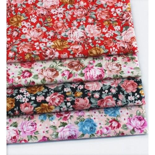 145x50cm Pastoral rose Twill Cotton Fabric DIY Childrens Wear Cloth Make Bedding Quilt Decoration Home 160-180g/m