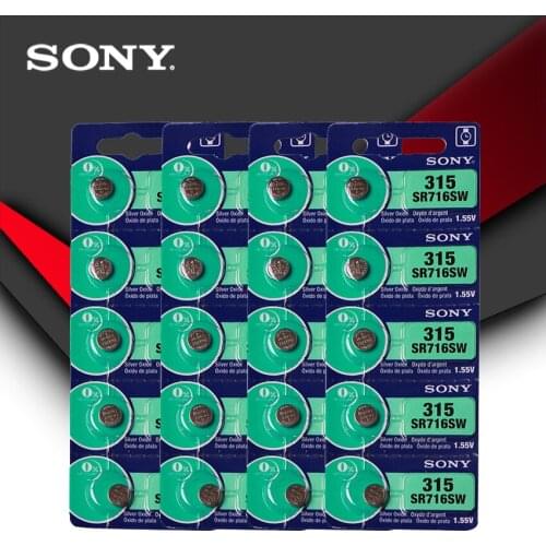 20pc Sony 100% Original 315 SR716 SR716SW EP2012 D315 Cell Button Batteries Silver Oxide men ladies children watches retail card