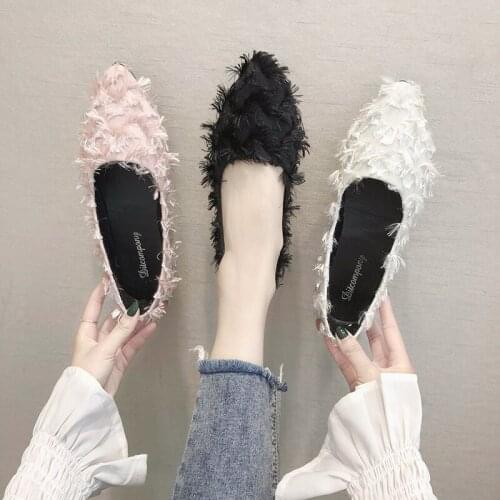 2020 Women Flat Shoes Casual Slip On Cloth Shoes Ladies Loafer For Lady Pointed Toe Fashion Plus Size Espadrilles Female W33-56