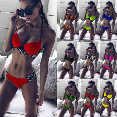 2021 Bikinis Set Womens Swimsuit Neon Swimwear Women Bathing Suit Beachwear