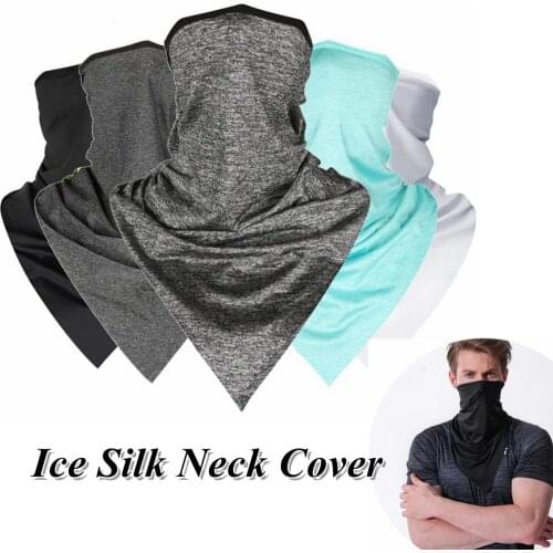 2021 Outdoor Cycling Breathable Ice Silk Neck Cover Face Bandana Windproof Dust Neck Cool Scarf Wrap Sports Neckwear Headband