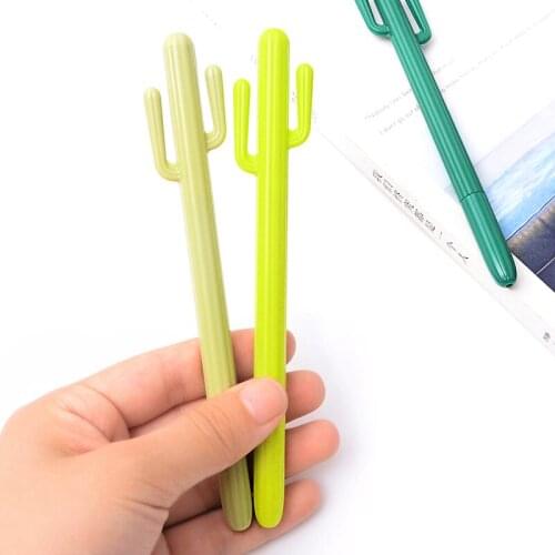 3 pcs/lot Novelty Cartoon Cute Cactus Gel Pen 0.38mm Korean Gift Neutral Pens For School Writing Office Supplies Stationery