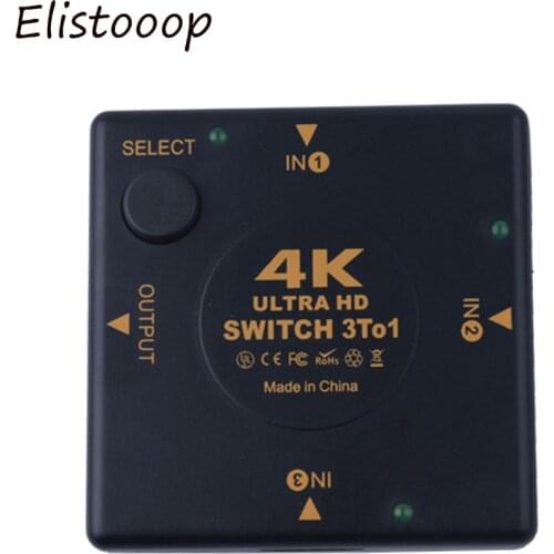 4K Switcher HDMI-Compatible Splitter 4K*2K 3D Mini 3 Port HDMI-Compatible Switch 3 in 1 out Hub for DVD HDTV Xbox PS3 PS4 1080P