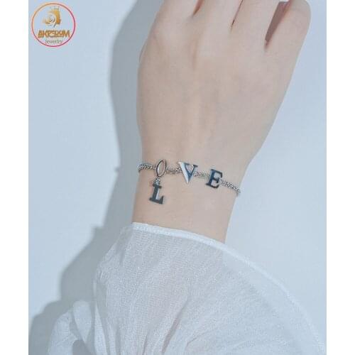 Akizoom Charm Bracelets High Quality Stainless Steel Love Thick Chain Women Bangles For Women Couple Jewelry Gift Freeshipping