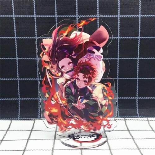 Anime 15cm Kamado Tanjirou Demon Slayer Acrylic Figure Kamado Nezuko Stand Model Toys Kawaii Accessories For Boys Girls Gifts