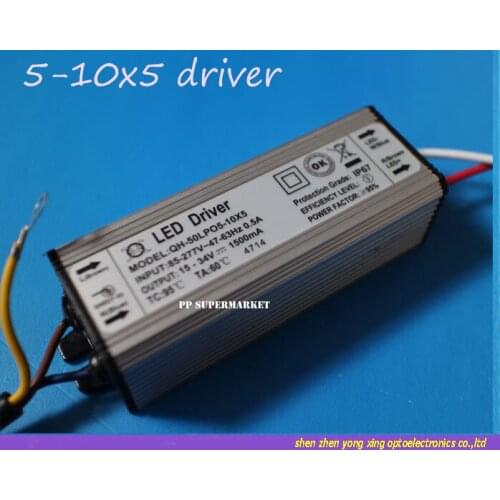Free shipping 5pcs 50W AC 85V-277V IP67 Waterproof LED Driver For 50W High Power LED Light Lamp