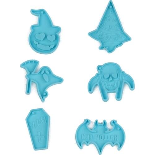 Halloween Keychain Epoxy Resin Mold Jewelry Pendant Silicone Mould DIY Crafts Earrings Necklace Casting Tools