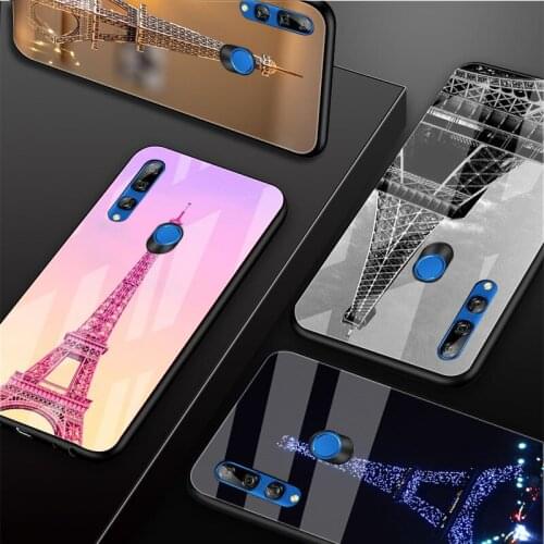 Paris London Eiffel Tower Tempered Glass Phone Case For Huawei honor 8X 9 10i 20i 20Lite 20Pro 30 Pro Cover Shell
