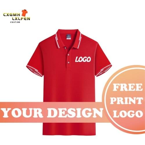 8-color summer new men and women wearable tops fashion casual POLO shirts high-end custom LOGO printing DIY brand text