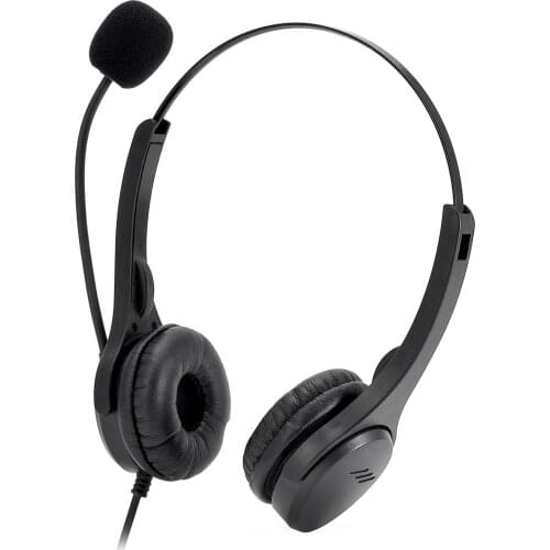 Call Center Headset with Microphone Dual-Sided Headphone USB Corded with Adjustable Microphone Mute Volume Control Button