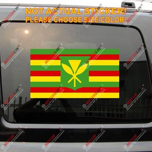 Hawaii Hi Kanaka Maoli Flag Decal Sticker Car Vinyl reflective glossy pick size