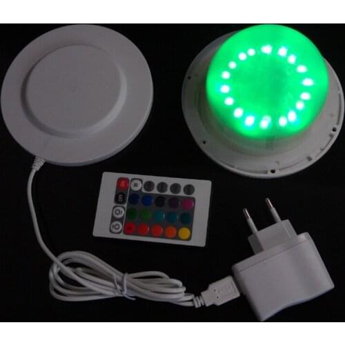 120mm 24RGB+24White Waterproof IP68 induction charging Remote LED light source for Christmas Decoration free shipping 20pcs/lot