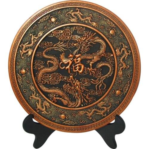 2020 TOP FOREIGN BUSINESS GIFT --OFFICE HOME TALISMAN PROTECTION AUSPICIOUS DRAGON FU LUCKY FENG SHUI SCULPTURE ART