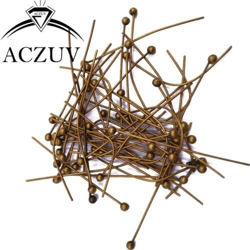 Antique Bronze 20mm 25mm 30mm 35mm 40mm 50mm 2000pcs Metal Ball Head Pin DIY Jewelry Headpins Findings Accessories HPB005