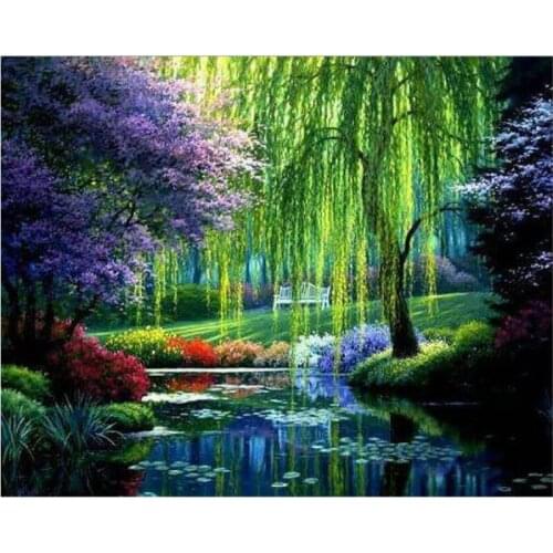 5D DIY Diamond Painting Landscape Cross Stitch Patterns Full Drill Resin Diamond Painting 40x30 kits for Embroidery with Beads