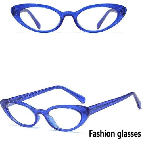 2020 new Designer Personality Oval Small Frame Cat Glasses Lady Retro TR90 Transparent Shiny Reading Glasses FML