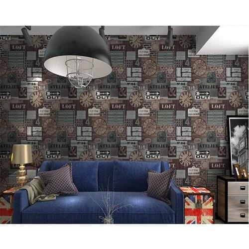 Beibehang Retro Industrial Wind Wallpaper British Nostalgia Brick papier peint Wall paper Living Room Sofa Background Bar Coffee