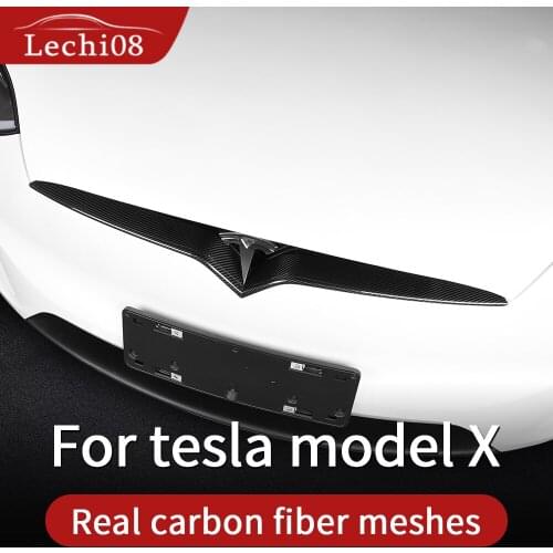 Grill trim for model tesla model x carbon/accessoires tesla x tesla model X door/carbon fiber exterior tesla car accessories
