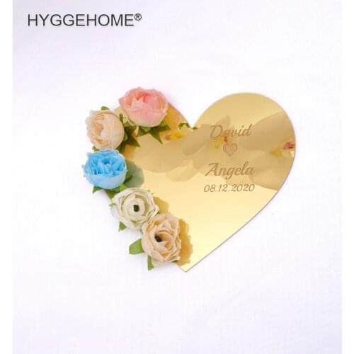 Custom Heart Shape Name Mirror Plate Personalized Wedding Tray Acrylic Party Decor Verlobungstablett Favors