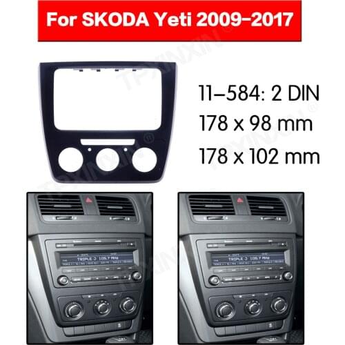 Frame Panel Top Radio Fascia For SKODA Yeti 2009-2017 Stereo Fascia Dash CD Trim Installation Frame Kit